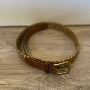 TORINO Leather and Grasses Woven Belt